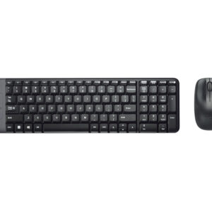 Logitech MK220 Compact Wireless Keyboard and Mouse Combo for Windows, 2.4 GHz Wireless with Unifying USB-Receiver, 24 Month Battery, Compatible with PC, Laptop